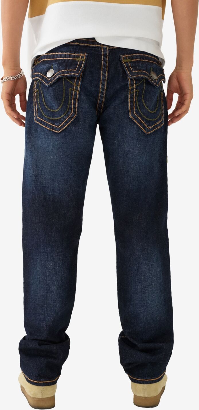 True Religion Men's Ricky Flap Super T Straight Denim Jeans - Giza Dark Wash