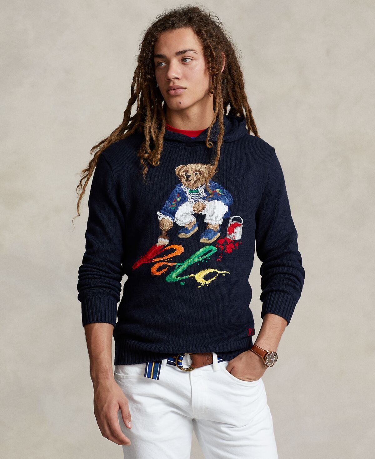 Ralph Lauren Polo Ralph Lauren Men's Polo Bear Cotton Hooded Sweater - Navy