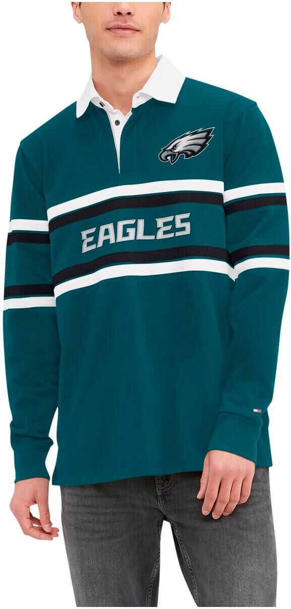 Tommy Hilfiger Men's Tommy Hilfiger Green Philadelphia Eagles Cory Varsity Rugby Long Sleeve T-shirt - Green