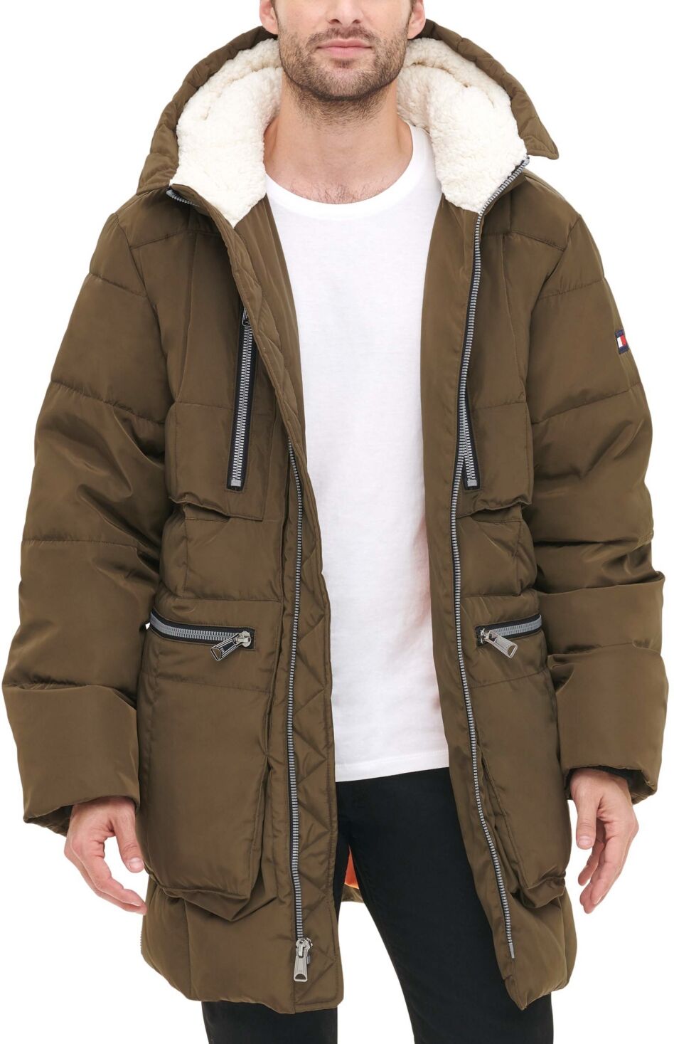 Tommy Hilfiger Men's Hooded Heavyweight Parka Jacket - Olive