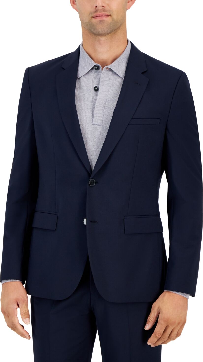 Hugo Boss by Hugo Boss Men's Modern-Fit Solid Wool-Blend Suit Jacket - Navy