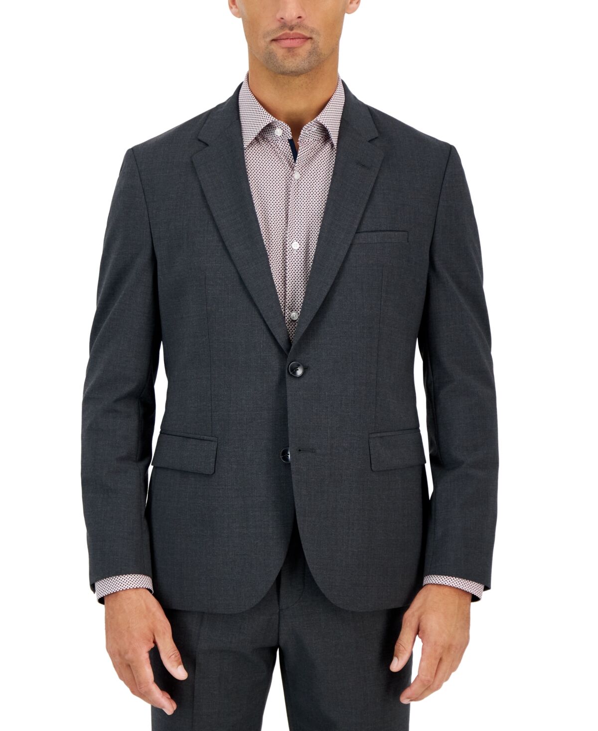 Hugo Boss by Hugo Boss Men's Modern-Fit Solid Wool-Blend Suit Jacket - Dark Gray