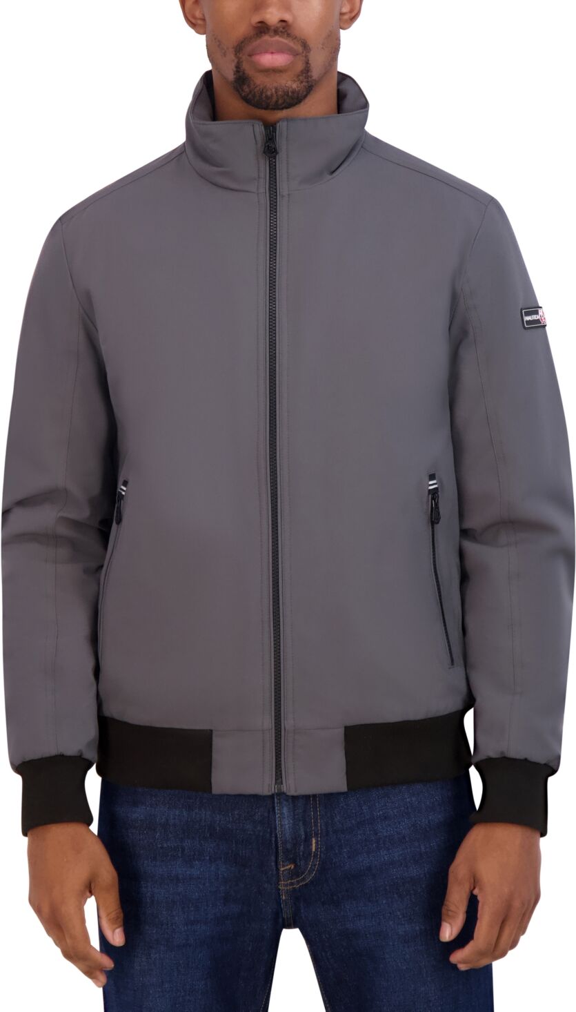 Nautica Men's Transitional Zip-Front Bomber Jacket - Metal Grey