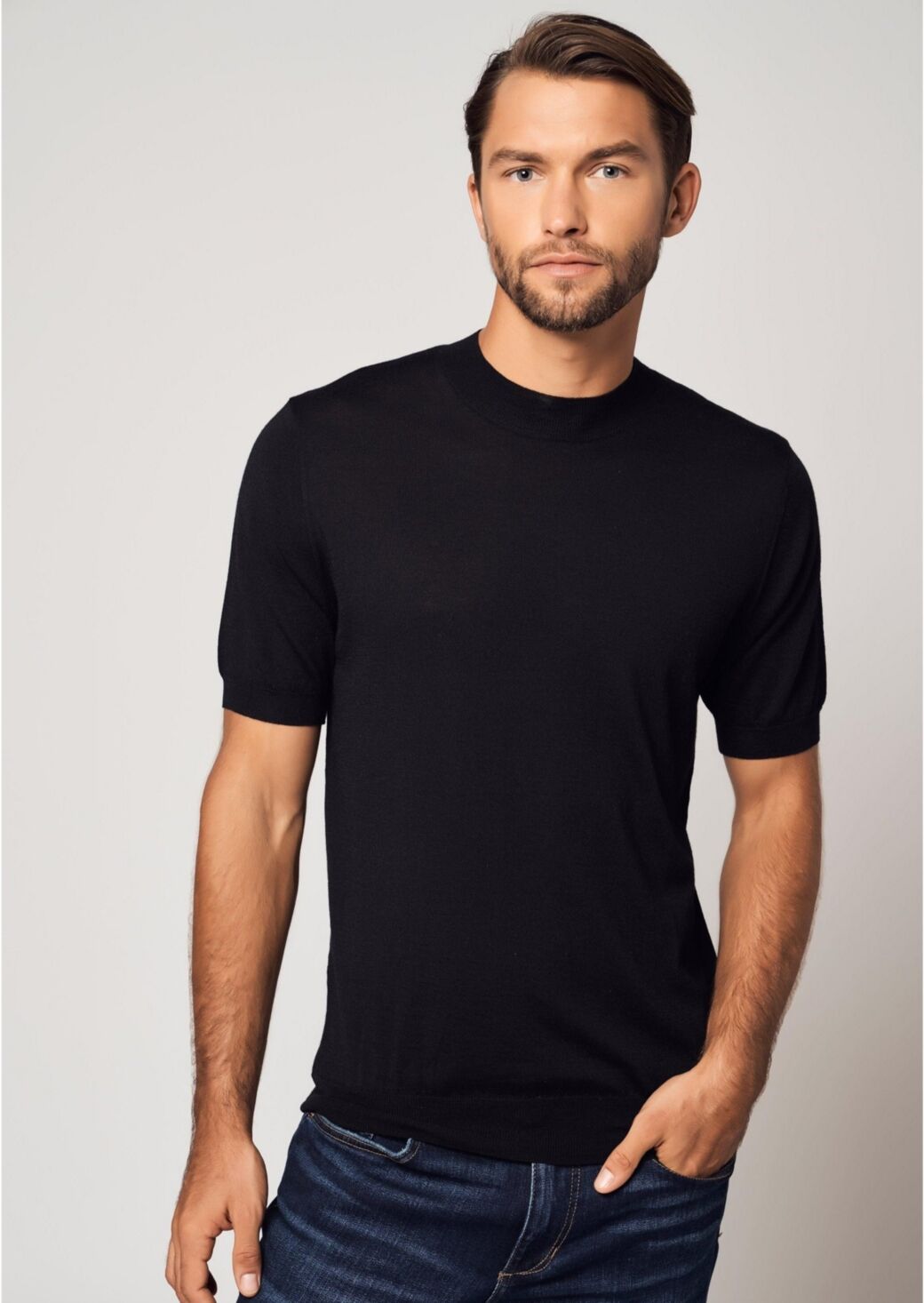 Bellemere New York Bellemere Men's Essential Cashmere Silk T-Shirt - Black