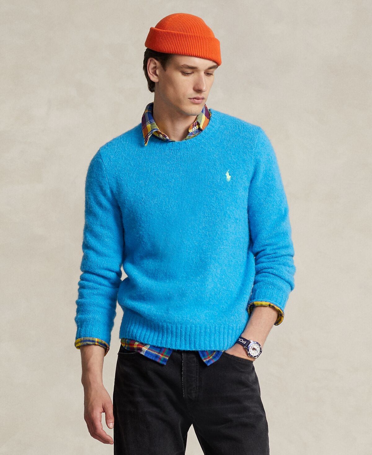 Ralph Lauren Polo Ralph Lauren Men's Fuzzy Wool-Blend Sweater - Blaze Ocean