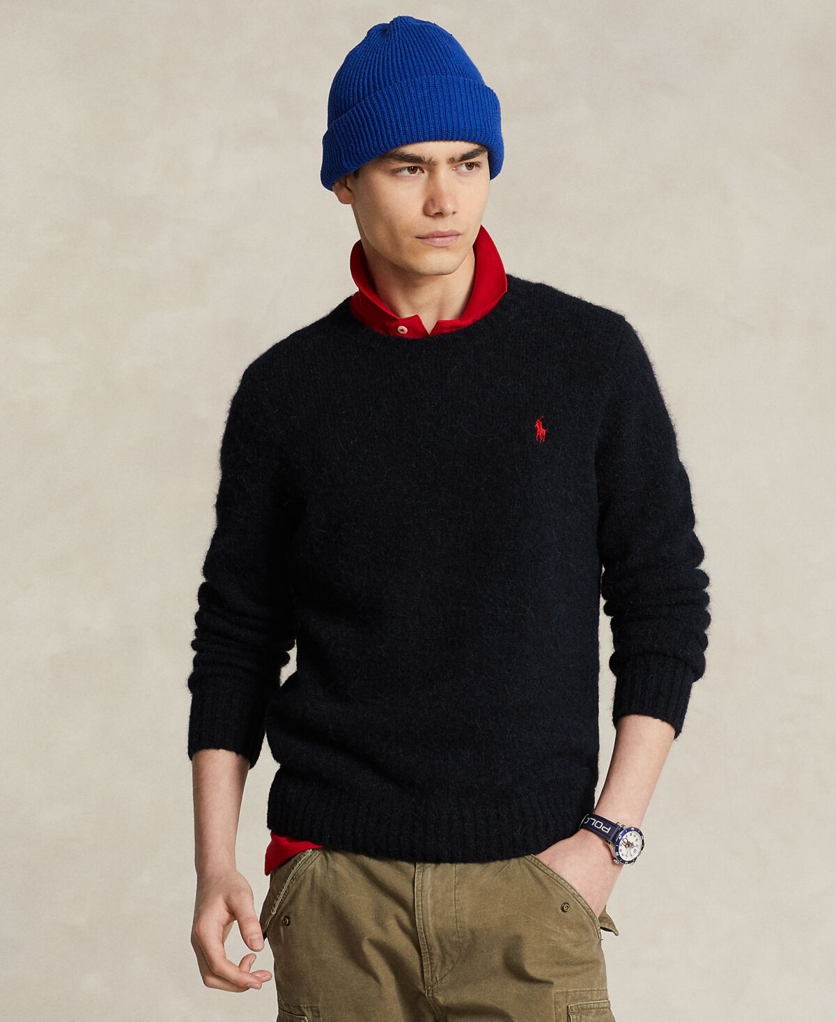 Ralph Lauren Polo Ralph Lauren Men's Fuzzy Wool-Blend Sweater - Polo Black