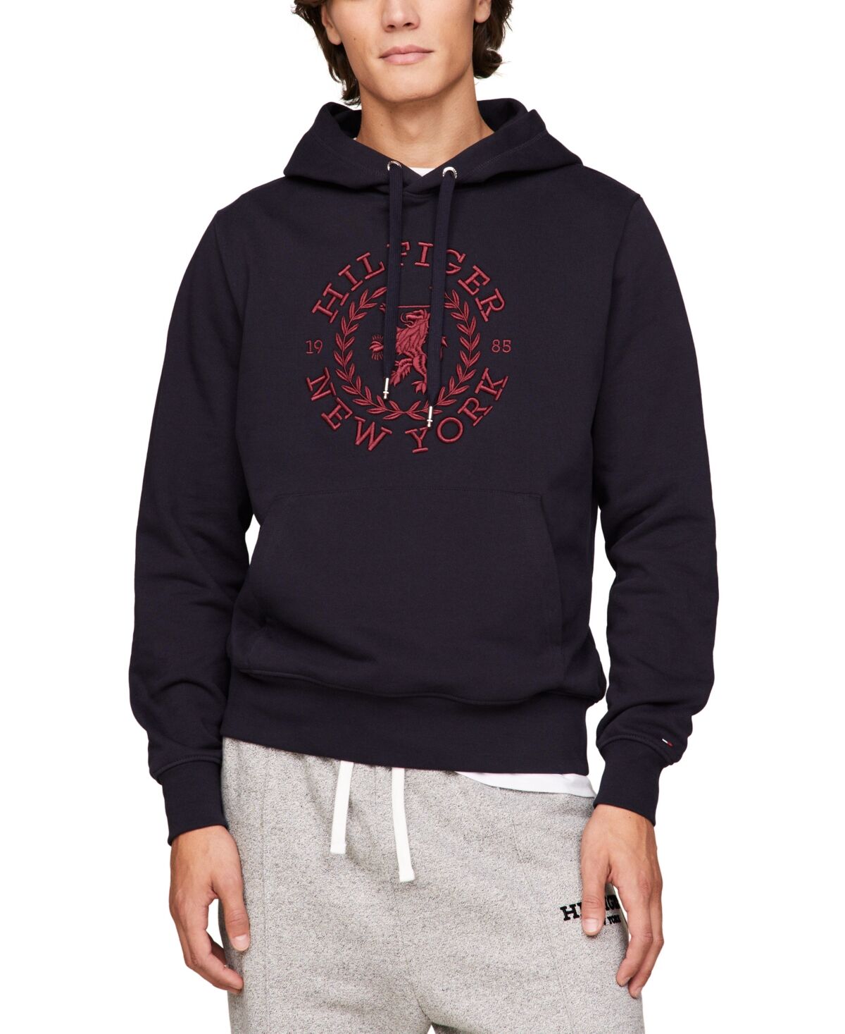 Tommy Hilfiger Men's Regular-Fit Heritage Logo Embroidered French Terry Hoodie - Desert Sky