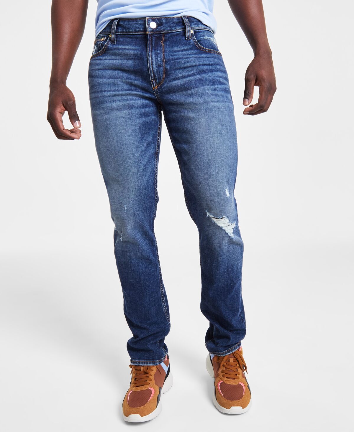 Guess Men's Destroyed Slim Tapered Fit Jeans - Calabasas Wash