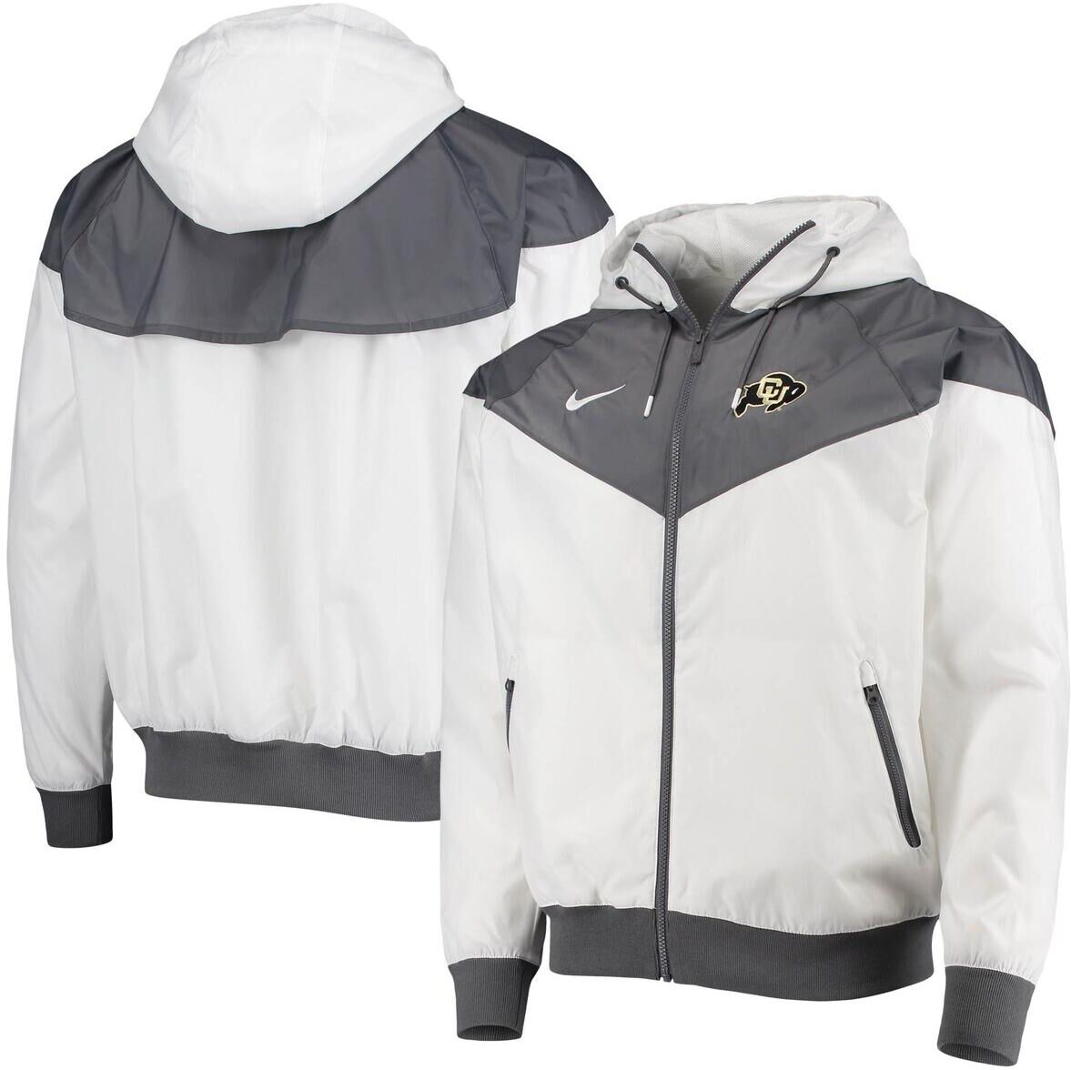 Nike Men's Nike White Colorado Buffaloes Windrunner Raglan Full-Zip Hoodie Jacket - White