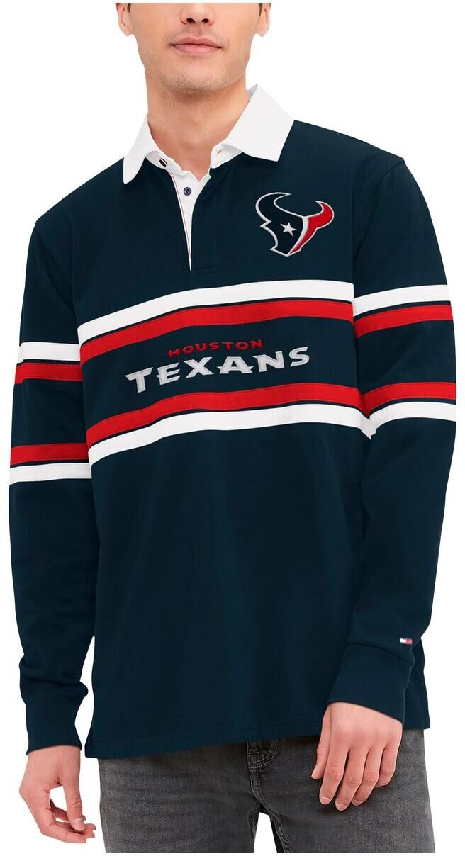 Tommy Hilfiger Men's Tommy Hilfiger Navy Houston Texans Cory Varsity Rugby Long Sleeve T-shirt - Navy