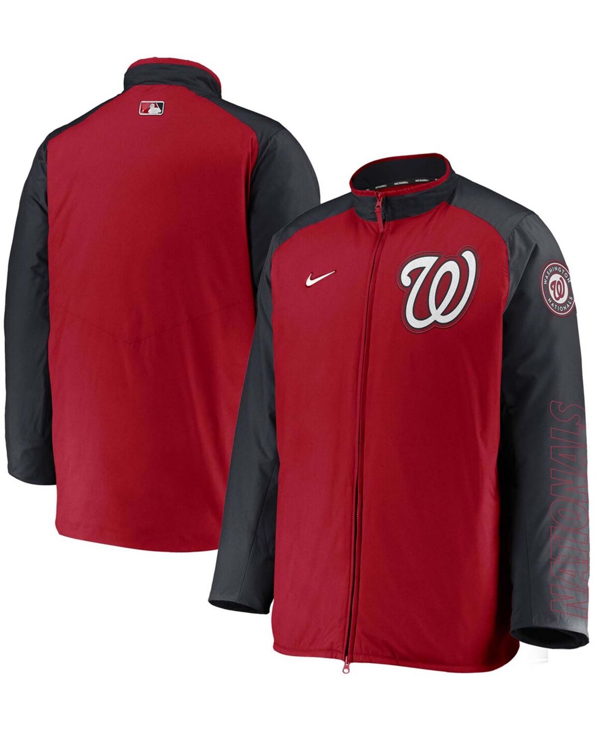Nike Men's Red, Navy Washington Nationals Authentic Collection Dugout Full-Zip Jacket - Red, Navy