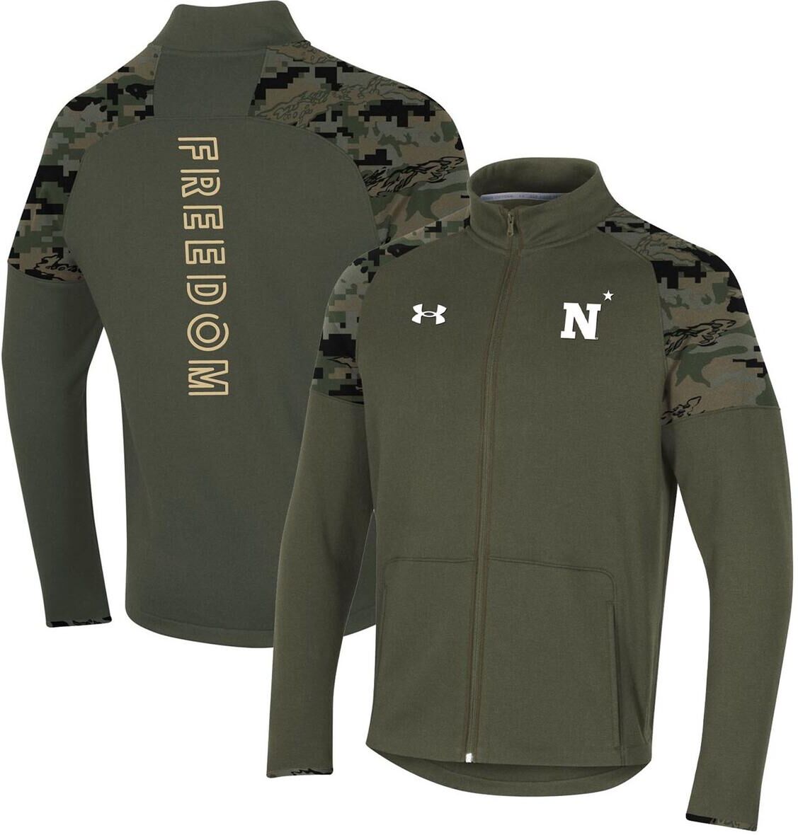 Under Armour Men's Olive Navy Midshipmen Freedom Full-Zip Fleece Jacket - Olive