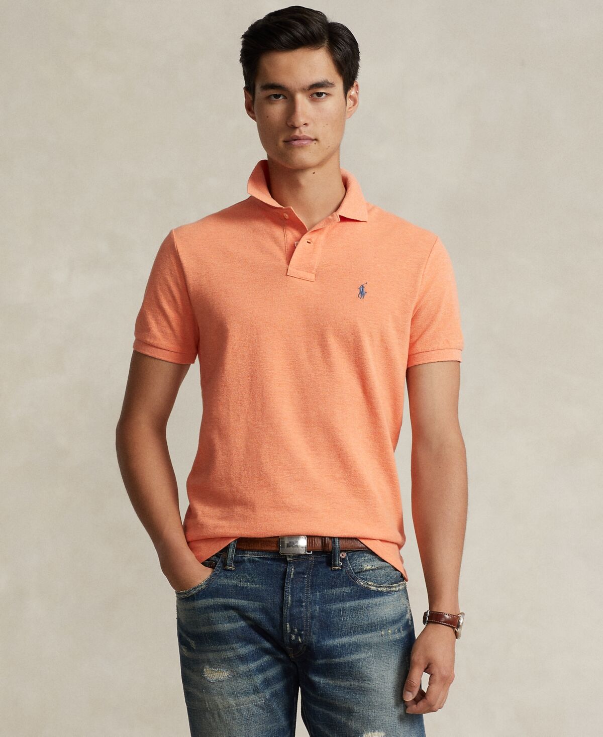 Ralph Lauren Polo Ralph Lauren Men's Mesh Polo Shirt - Beach Orange Heather/c