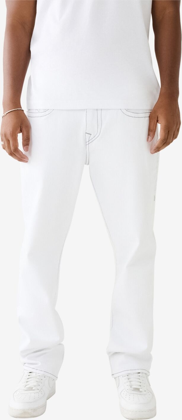 True Religion Men's Ricky No Flap Straight Jeans - Optic White