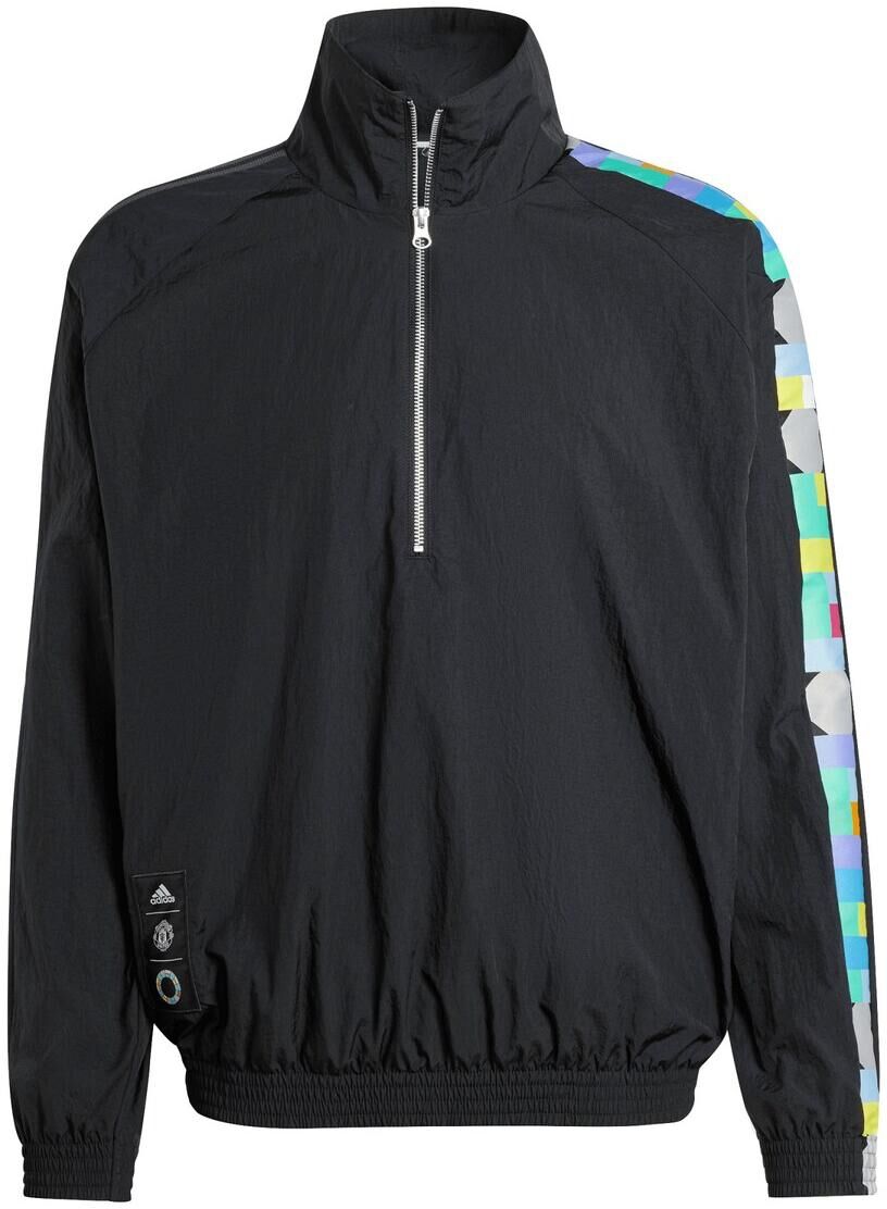 Adidas Men's adidas Black Peter Saville x Manchester United Half-Zip Pullover Jacket - Black