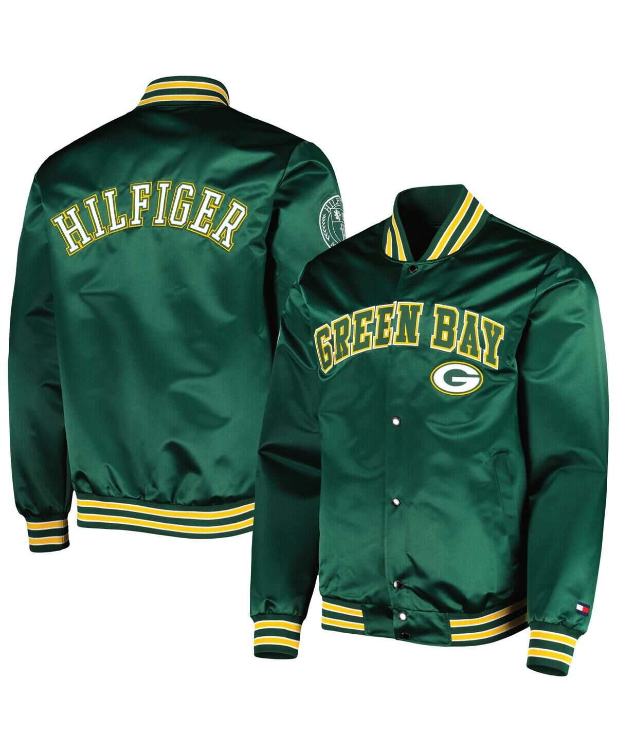Tommy Hilfiger Men's Tommy Hilfiger Green Green Bay Packers Elliot Varsity Full-Snap Jacket - Green