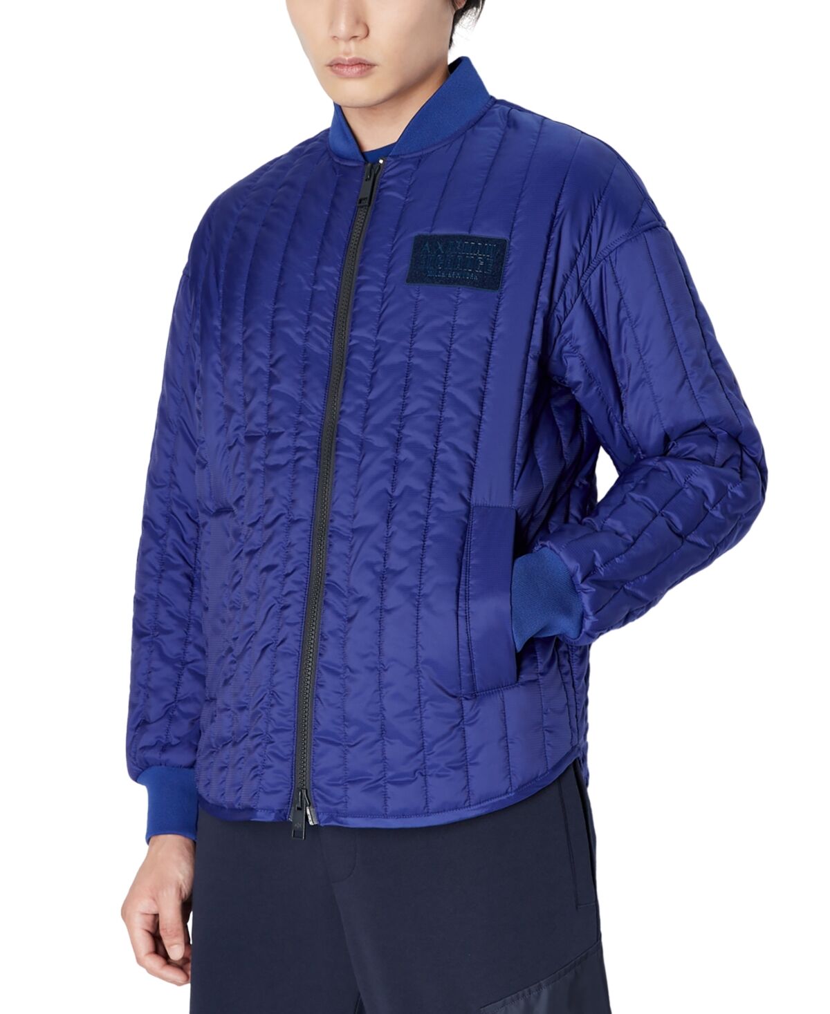 A|x Armani Exchange A X Armani Exchange Men's Quilted Bomber Jacket - New Ultramarine