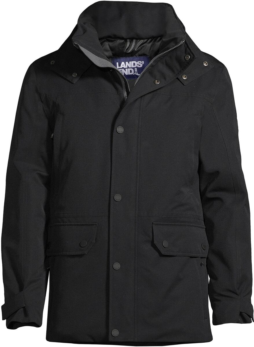 Lands' End Men's Expedition Waterproof Winter Down Jacket - Black