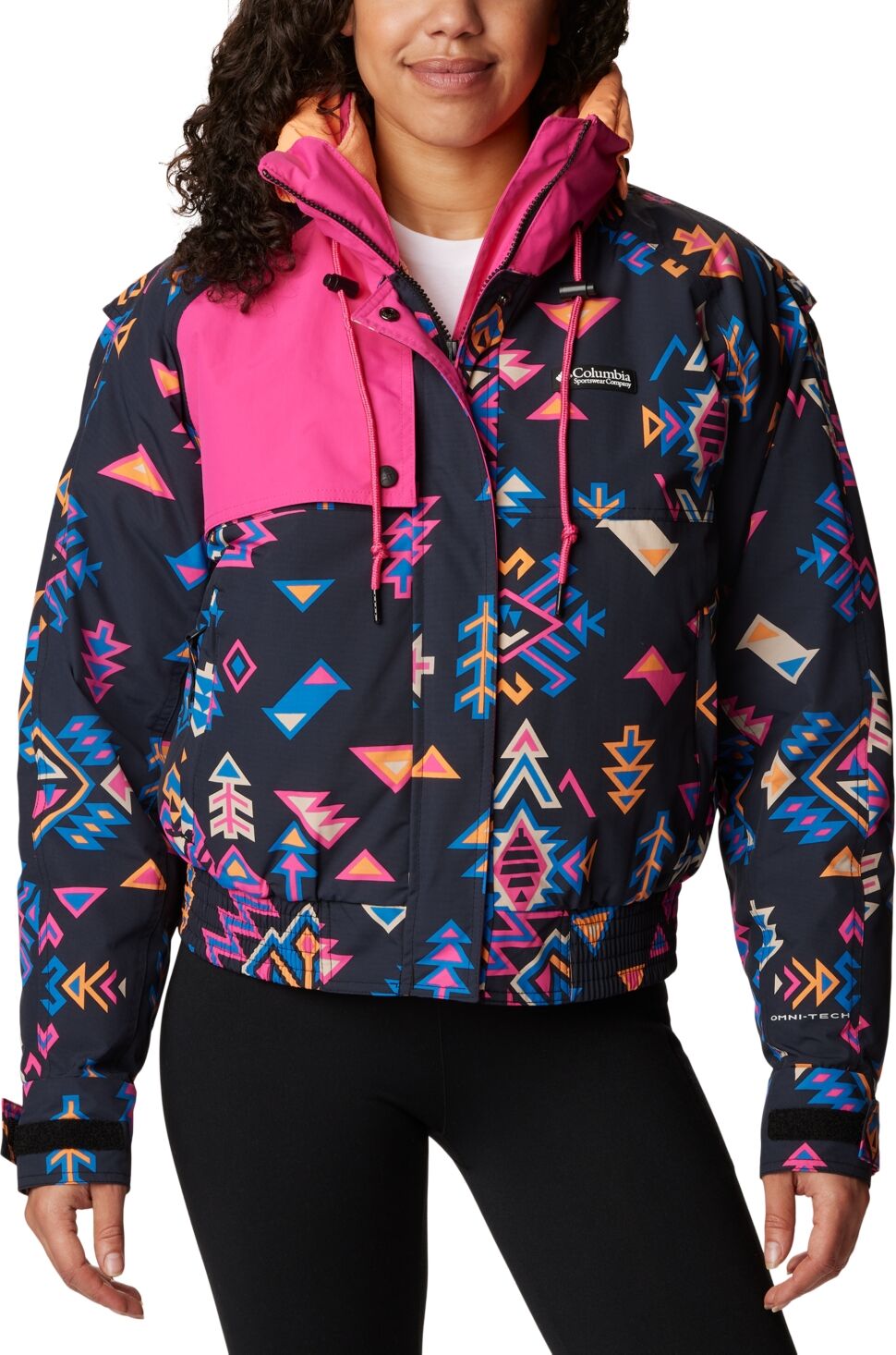 Columbia Women's Wintertrainer Interchange Jacket - Black Woven Nature Print