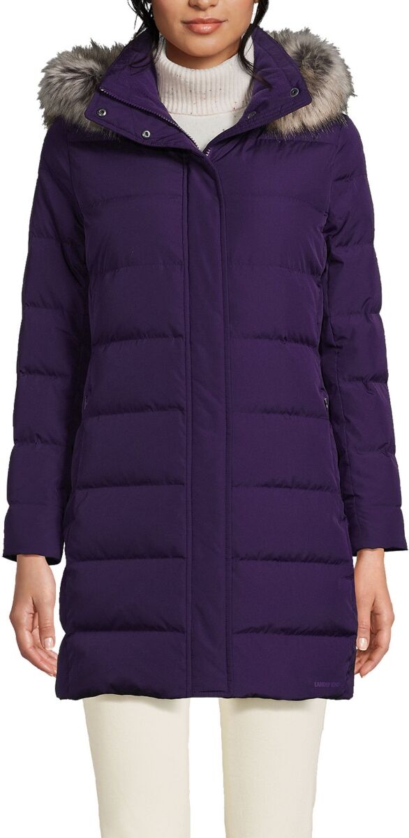 Lands' End Women's Down Winter Coat - Blackberry