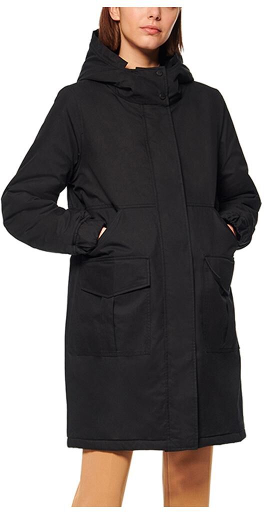 Andrew Marc Black Label Wharton Reversible Womens Mixed Media Cotton Anorak Jacket - Black