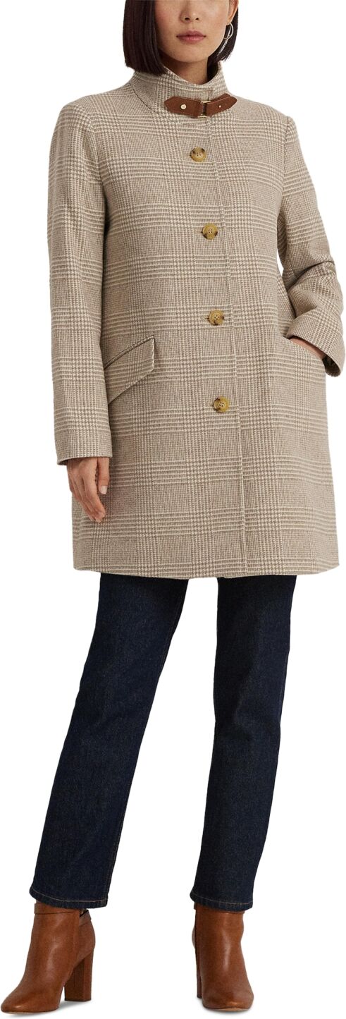 Ralph Lauren Lauren Ralph Lauren Women's Wool Blend Buckle-Collar Coat - Camel/Cream