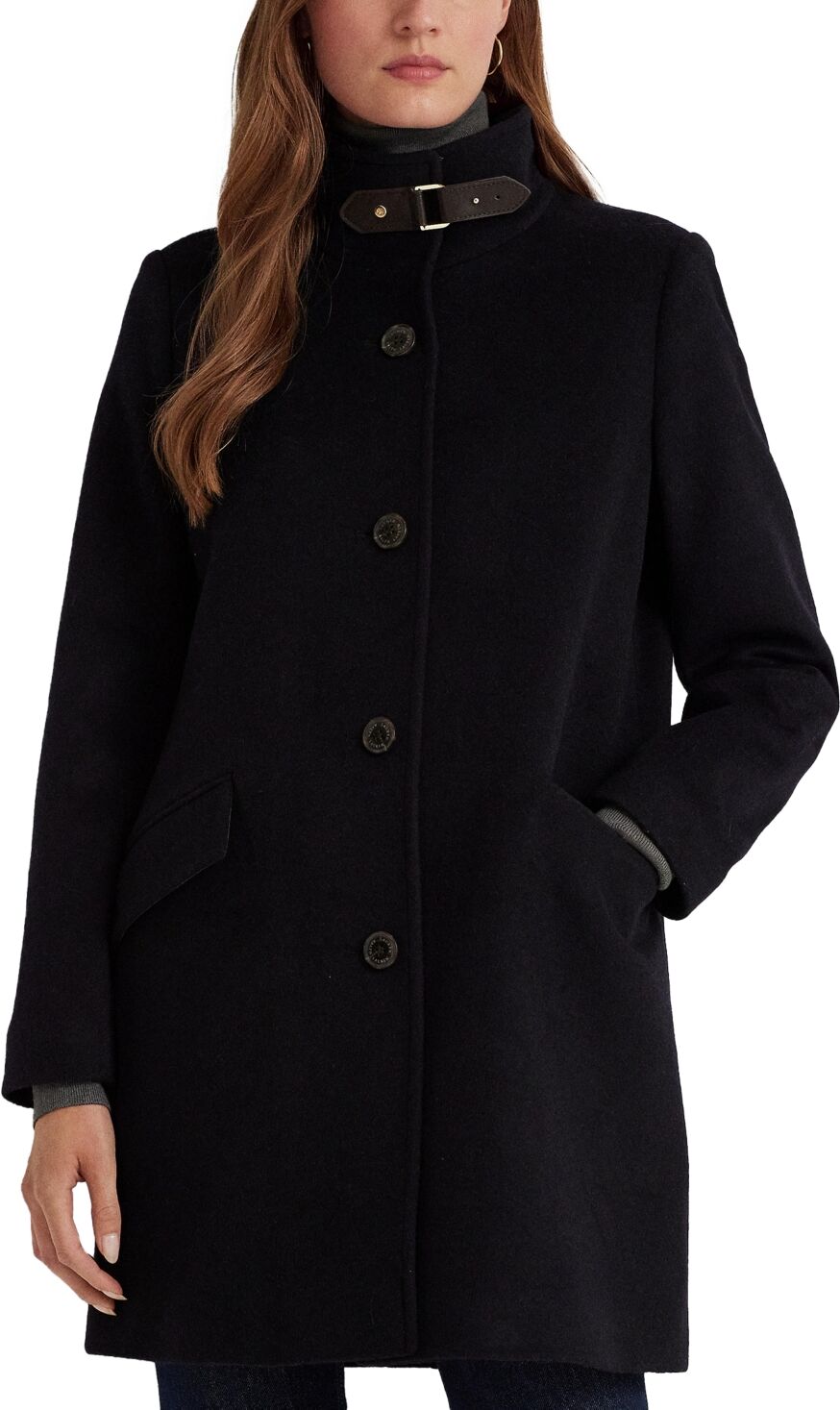 Ralph Lauren Lauren Ralph Lauren Women's Wool Blend Buckle-Collar Coat - Regal Navy