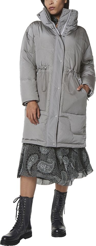 Andrew Marc Black Label Arleigh Crinkle Nylon Woman's Down anorak Coat - Cement