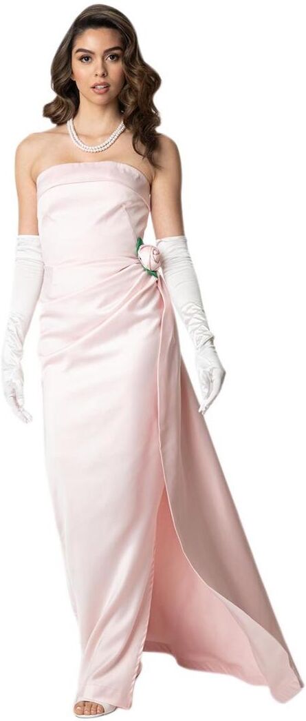 Unique Vintage Women's Barbie Pink Satin Strapless Enchanted Evening Gown - Light/pastel Pink