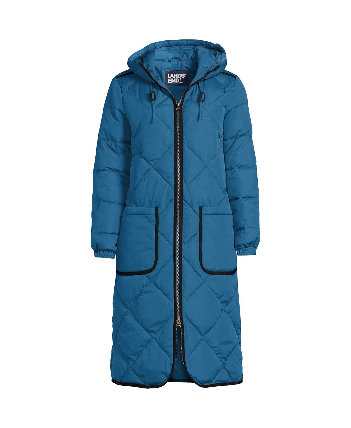 Lands' End Women's Insulated Quilted Primaloft ThermoPlume Maxi Winter Coat - Evening blue
