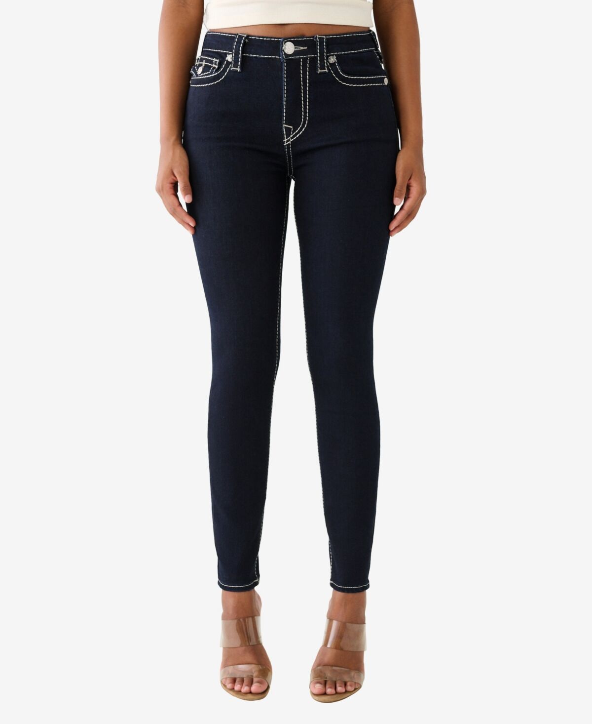 True Religion Women's Jennie Flap Big T Skinny Jeans - Body Rinse
