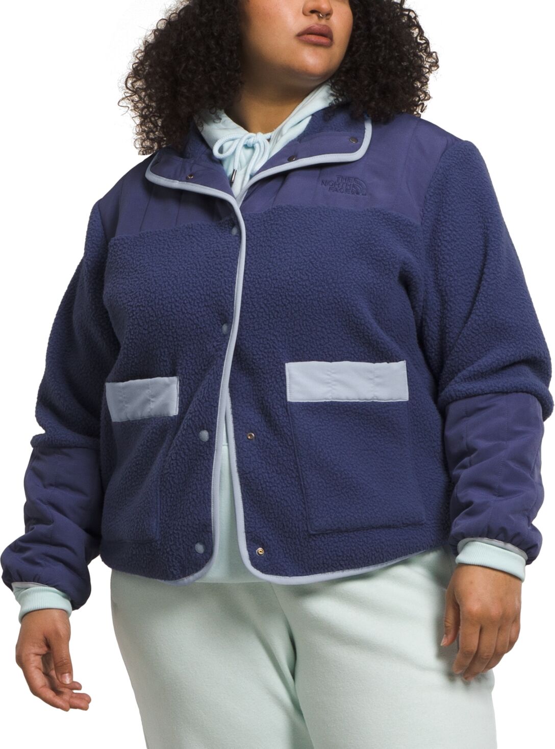 The North Face Plus Size Cragmont Snap-Front Fleece Jacket - Cave Blue/dusty Periwinkle