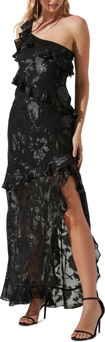 Astr the Label Women's Andrea Floral Ruffle-Trim Dress - Black