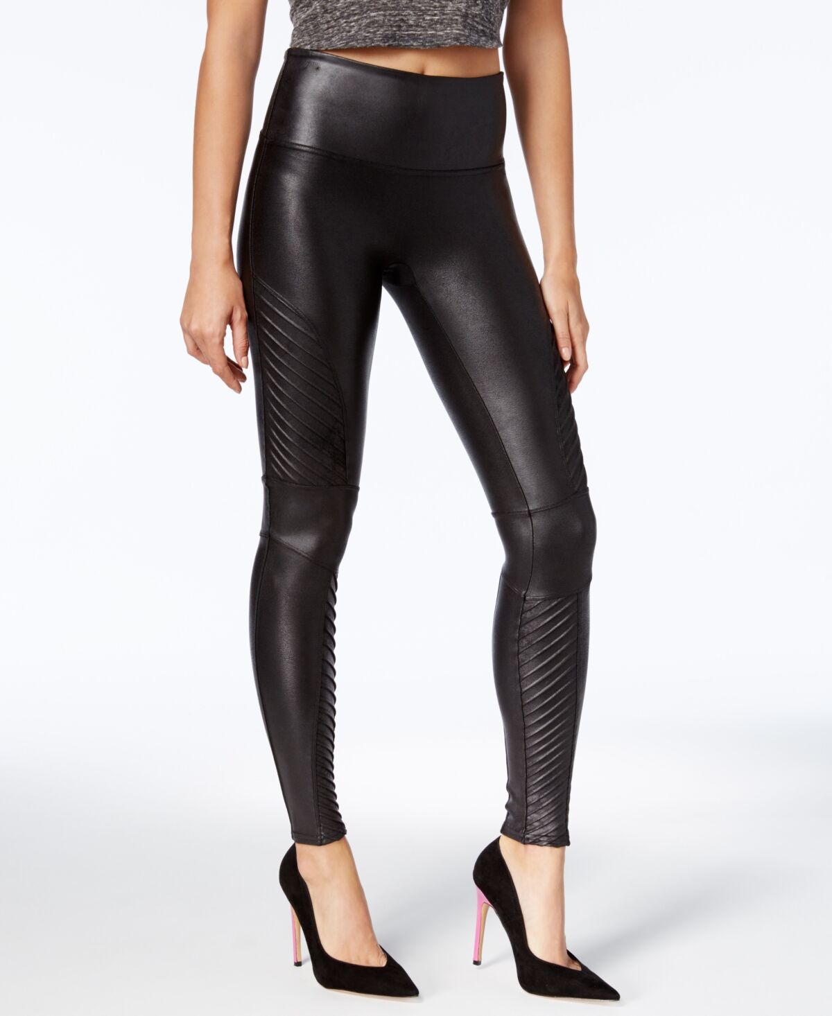 Spanx Faux Leather Moto Leggings, Regular & Petite - Very Black