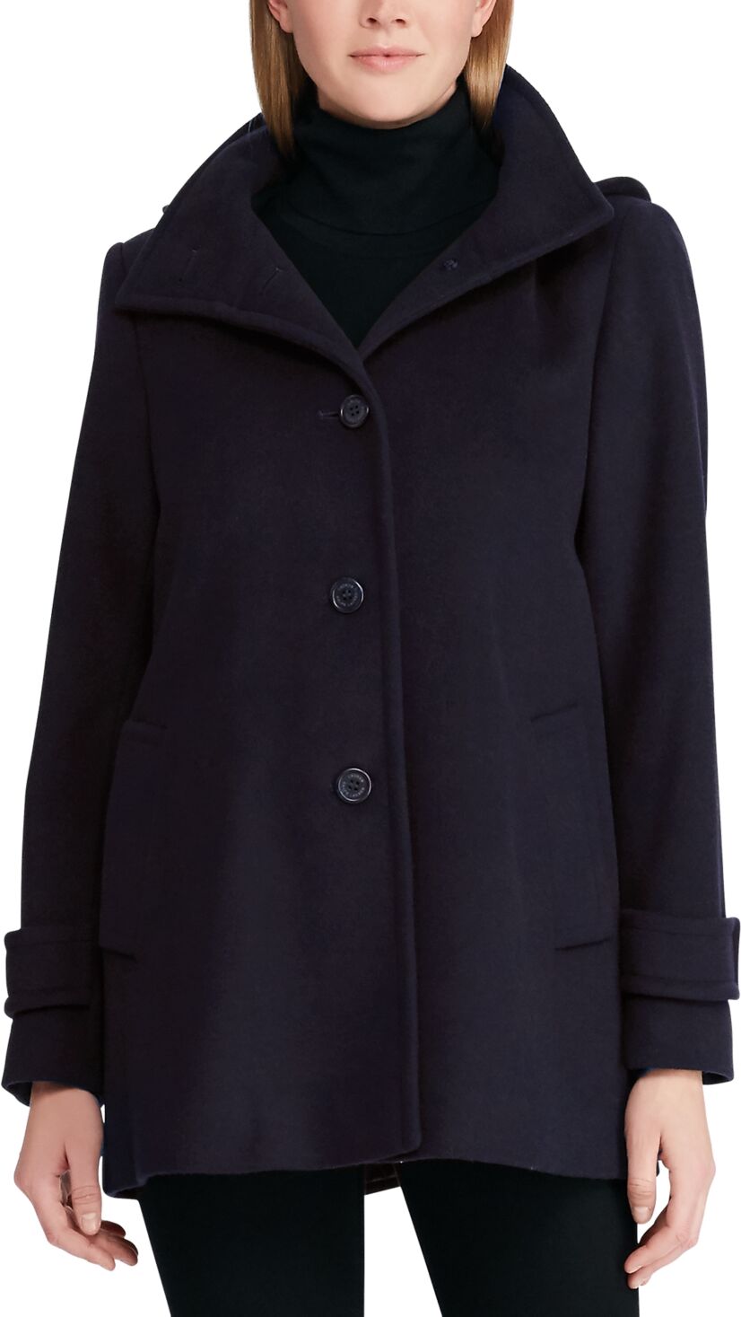 Ralph Lauren Lauren Ralph Lauren Women's Hooded Wool Blend Walker Coat - Regal Navy