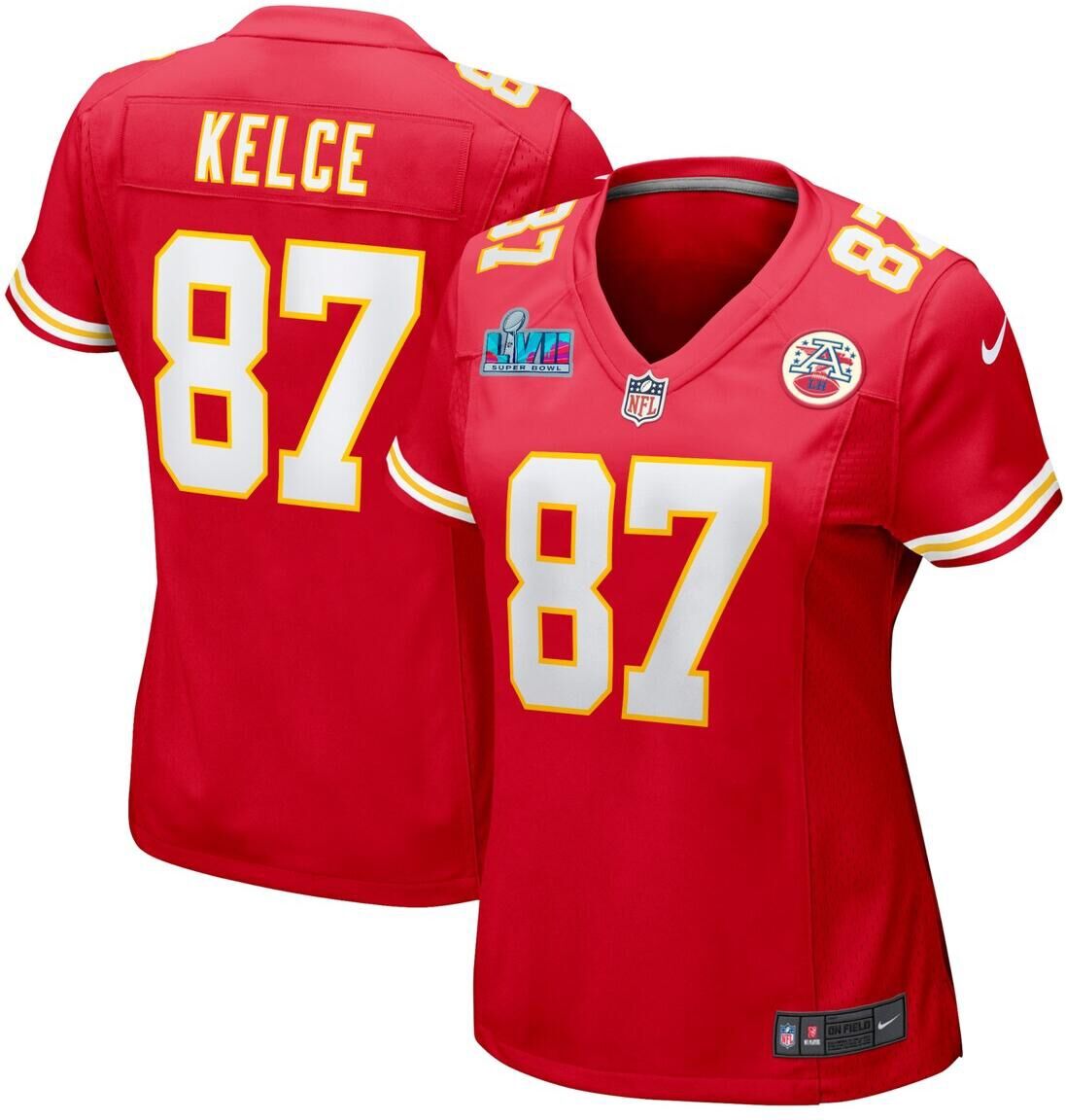 Nike Women's Nike Travis Kelce Red Kansas City Chiefs Super Bowl Lvii Patch Game Jersey - Red