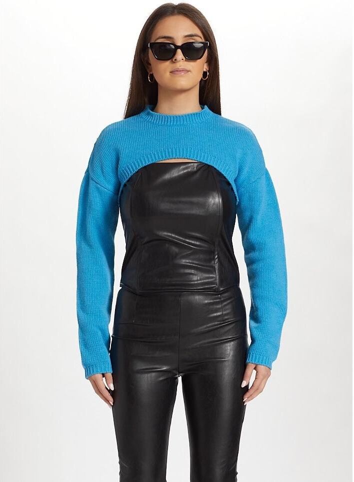 Julianne Bartolotta Super Cropped Sweater - Electric blue