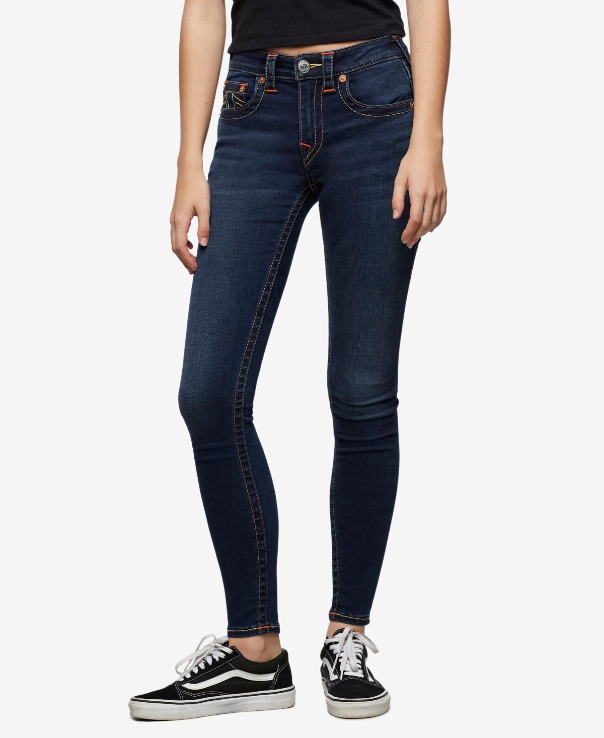 True Religion Women's Jennie Curvy Mid Rise Skinny Jeans - Indigo Upgrade