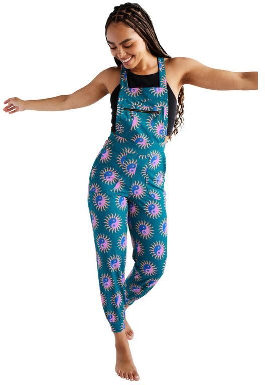 Swaay Women's Women's Eco Super Soft Stretch Overall Jumpsuit - Teal yin yang