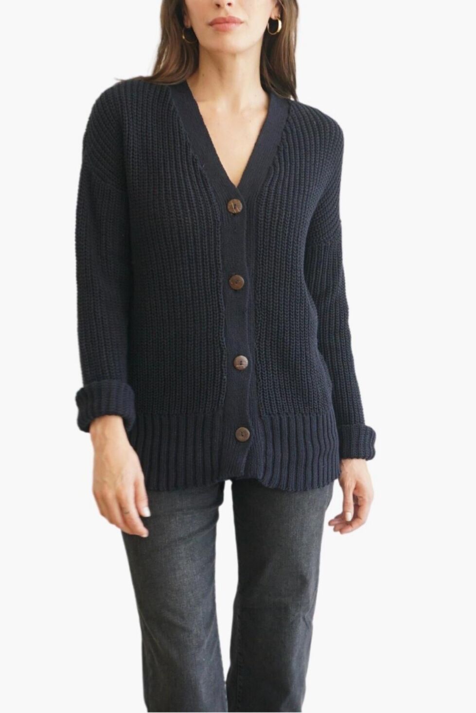 Paneros Clothing Women's Cotton Emily Cardigan - Midnight navy