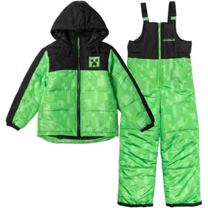 Minecraft Zombie Zip Up Puffer Jacket and Snow Bib Ski Pants Toddler  Child - Green