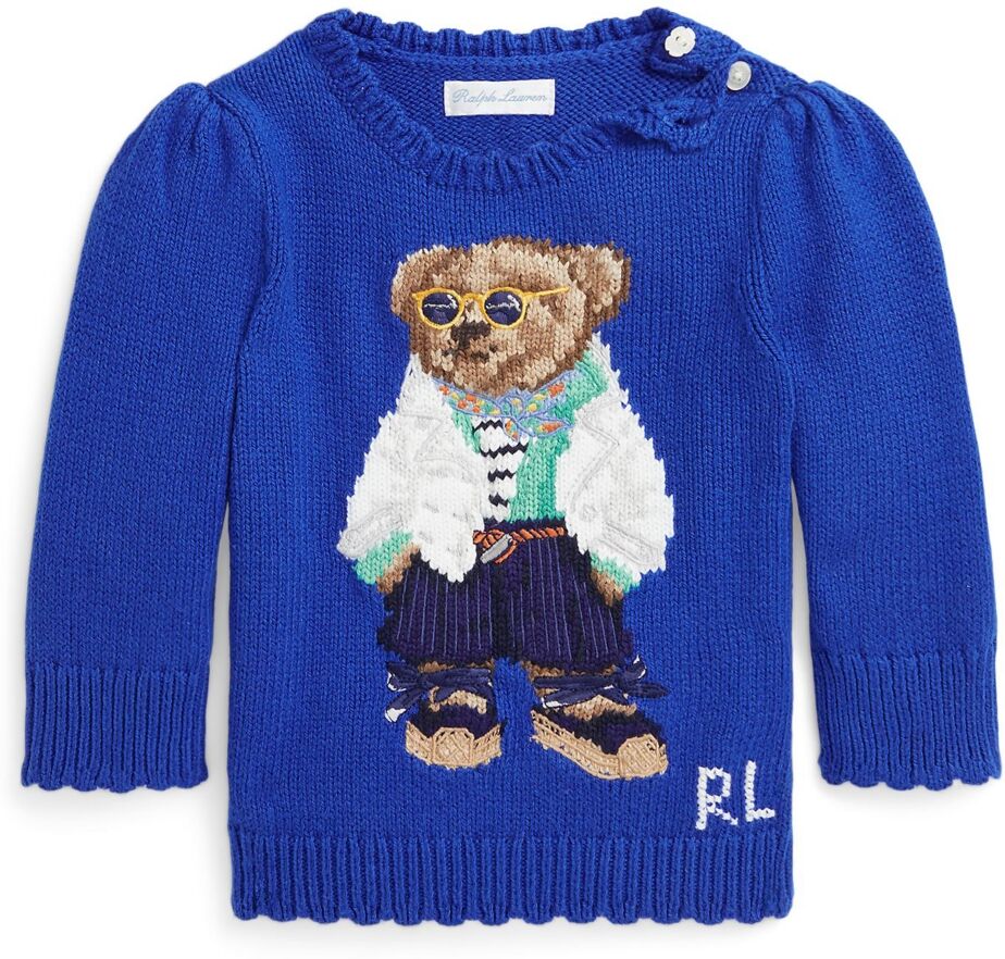 Ralph Lauren Polo Ralph Lauren Baby Girls Polo Bear Cotton-Cashmere Sweater - Sapphire Star