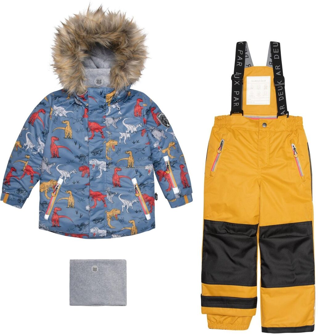 Deux Par Deux Boy Two Piece Baby Snowsuit Harvest Gold With Dino Print - Child - Harvest gold with dino print