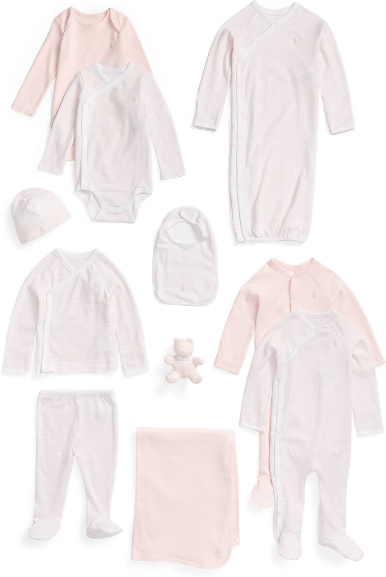 Ralph Lauren Polo Ralph Lauren Baby Boys or Girls Organic Cotton Gift Set, 11 Piece - Delicate Pink Multi