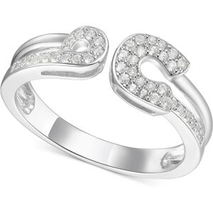 Macy's Diamond Horseshoe Cuff Ring (1/5 ct. t.w.) in Sterling Silver - White Gold