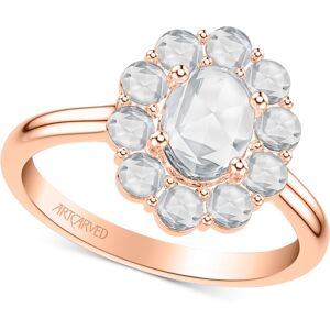 Artcarved Art Carved Diamond Rose-Cut Oval Halo Engagement Ring (7/8 ct. t.w.) in 14k White, Yellow or Rose Gold - Rose Gold