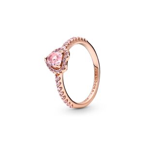 Pandora Cubic Zirconia Timeless Sparkling Elevated Heart Ring - Rose Gold/Pink