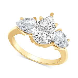Badgley Mischka Certified Badgley Mischka Lab Grown Diamond Pear-Cut Three Stone Engagement Ring (4 ct. t.w.) in 14k Gold - Yellow Gold