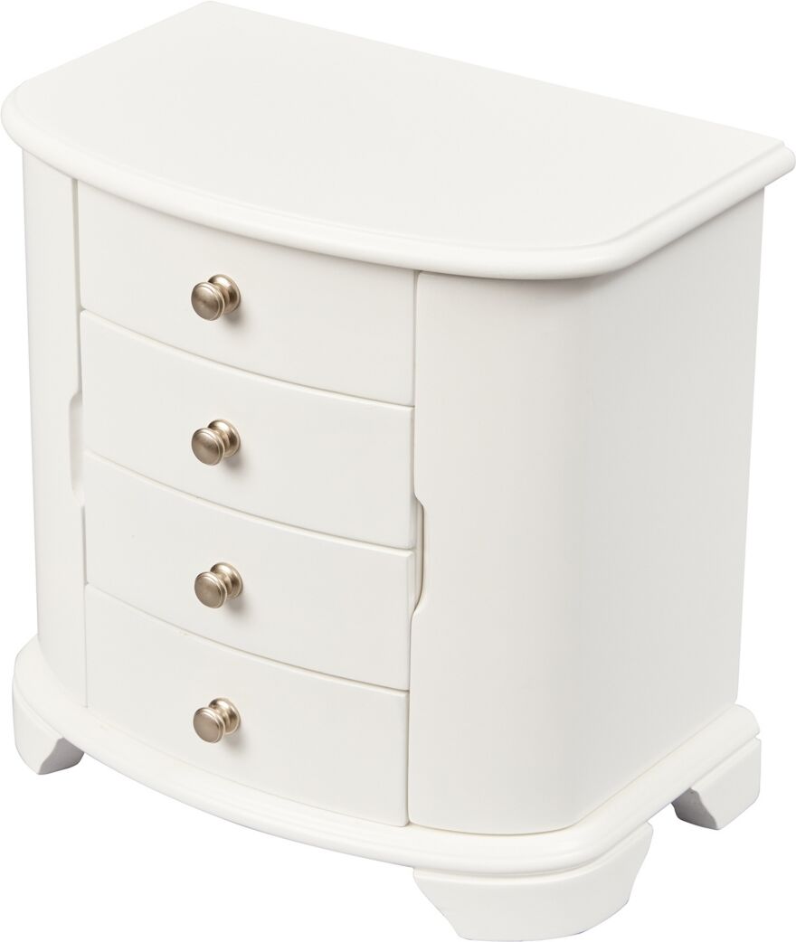 Mele & Co. Kaitlyn Upright Musical Wooden Jewelry Box - White