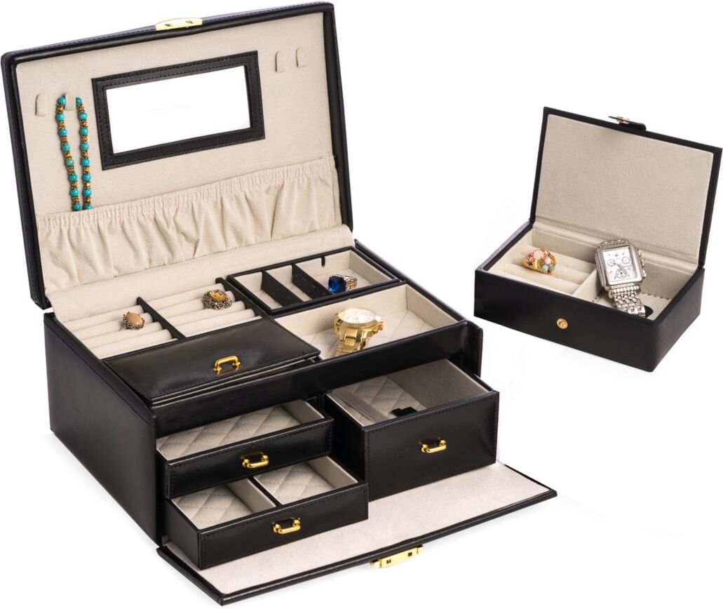 Bey-Berk 2 Level Jewelry Box - Multi